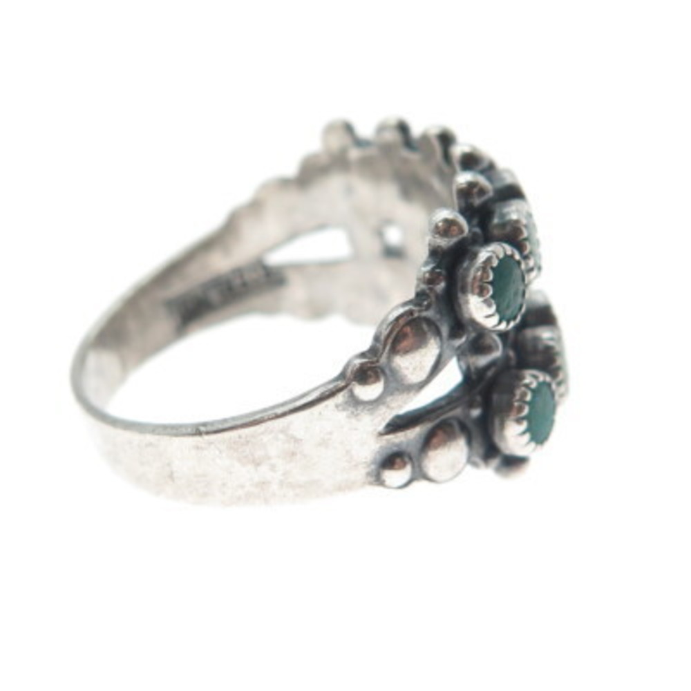 Old Pawn Sterling Silver Vintage Southwestern Turquoise Snake Eye Ring Size 9.25 - Picture 6 of 8